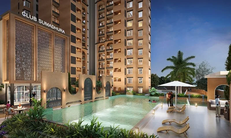 Sumadhura Solea landscaped garden pathway, artistic impression